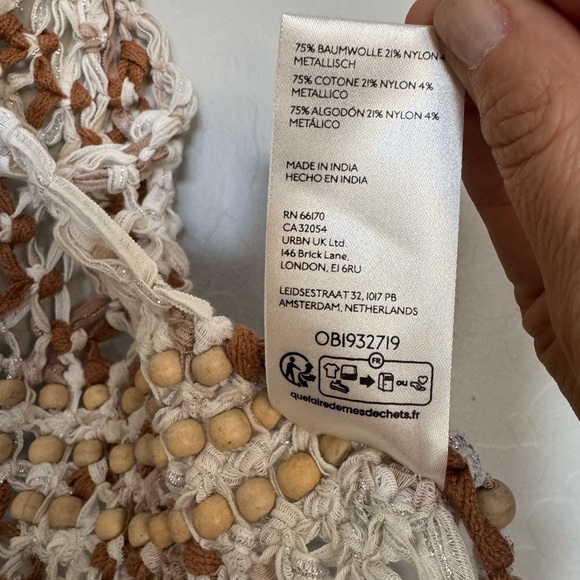 Free People Bali Coral Macrame Top size small New - Picture 11 of 11